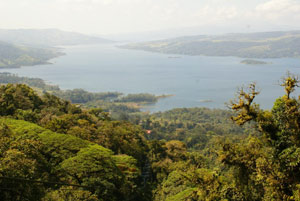 The hotel, far below this vantage point, still has breat views of Lake Arenal.